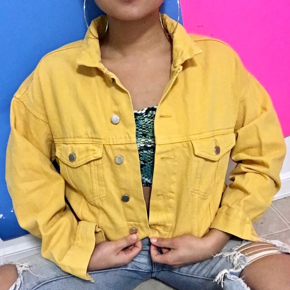 Jackets & Blazers - YELLOW Denim Jacket // Jean Jacket